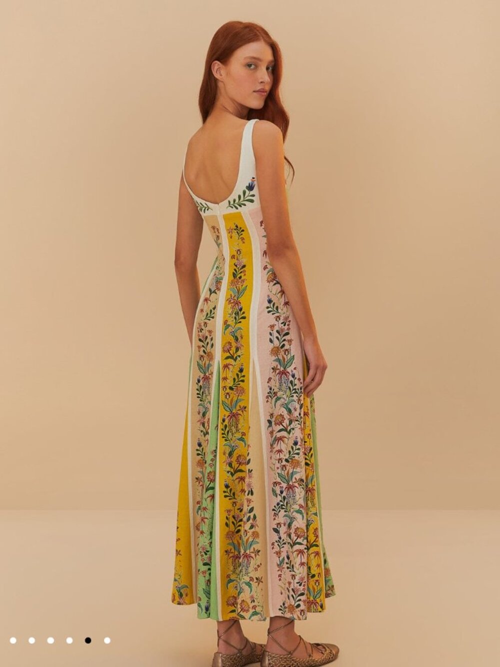 Farm Rio Delicate Floral Stripes Maxi Dress - Picture 3 of 14